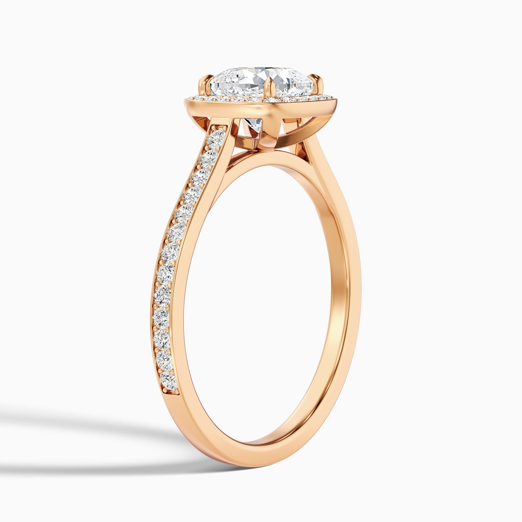 Avaloria 1 Carat Cushion Cut Halo Pave Lab Grown Diamond Ring
